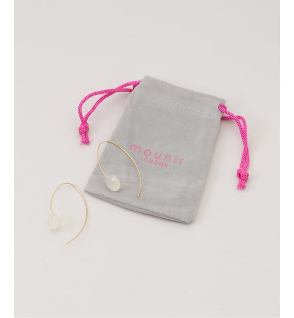 NOBLE「mounir/ムーニエ ドロップピアス(ホワイトカルセドニー)」|ピアス|