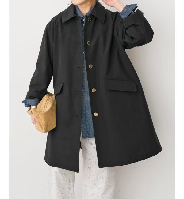 Spick and Span「TRADITIONAL WEATHERWEAR 別注LINTON *」|ステンカラーコート|ブラック
