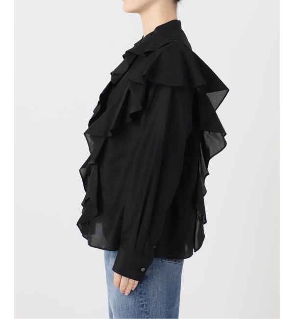 Spick and Span「スタンドカラーラッフルフリルブラウス」|シャツ・ブラウス|