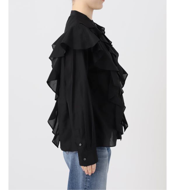 Spick and Span「スタンドカラーラッフルフリルブラウス」|シャツ・ブラウス|