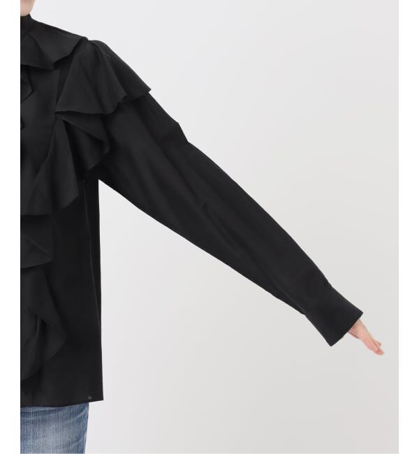 Spick and Span「スタンドカラーラッフルフリルブラウス」|シャツ・ブラウス|