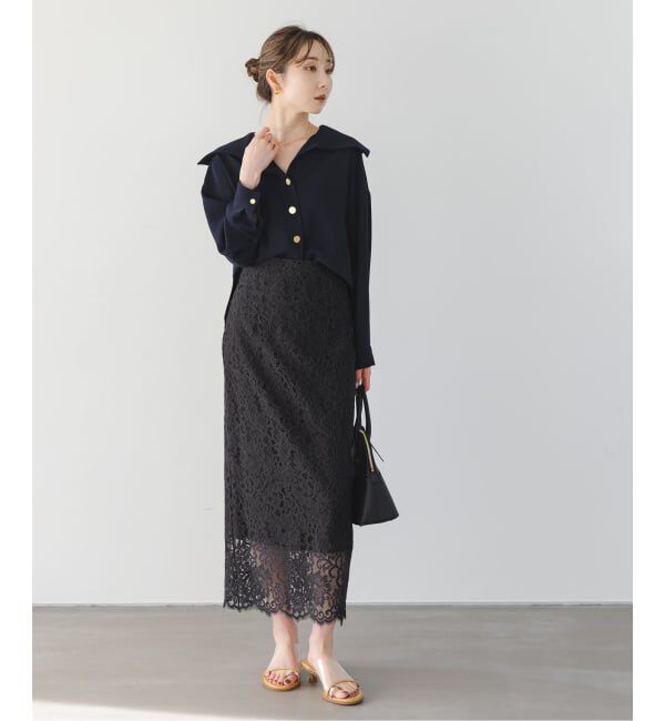 NOBLE「《WEB限定追加2》リバーレースIラインスカート」|スカート|