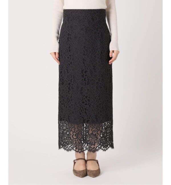 NOBLE「《WEB限定追加2》リバーレースIラインスカート」|スカート|
