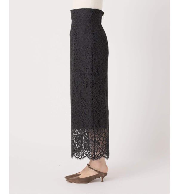 NOBLE「《WEB限定追加2》リバーレースIラインスカート」|スカート|