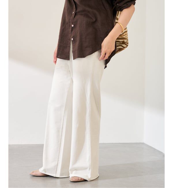 FRAMeWORK「ウェットオゾン加工インレーセミフレアパンツ」|スラックス|