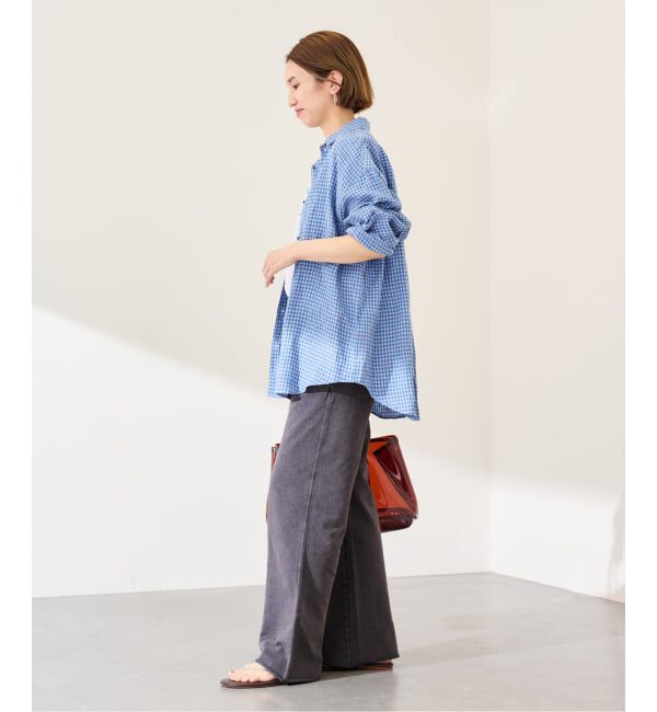 FRAMeWORK「ウェットオゾン加工インレーセミフレアパンツ」|スラックス|