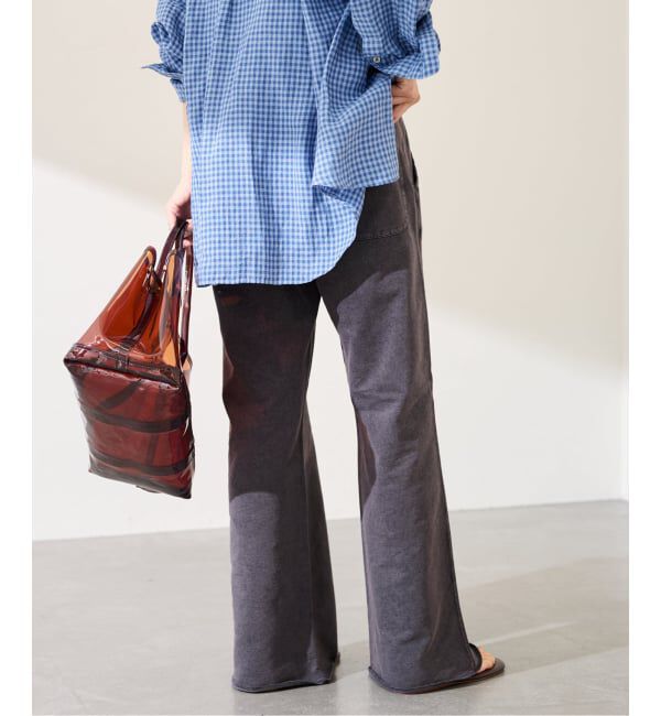 FRAMeWORK「ウェットオゾン加工インレーセミフレアパンツ」|スラックス|