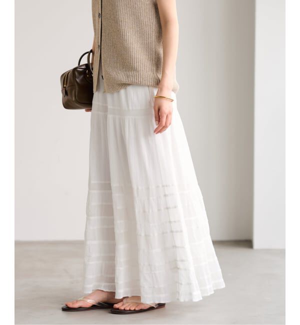FRAMeWORK「≪追加予約≫コットンメッシュ切り替えスカート 2」|スカート|