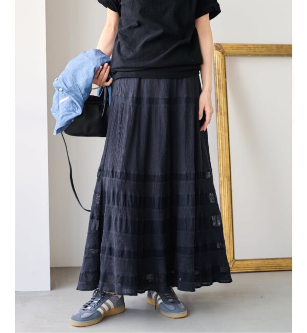 FRAMeWORK「≪追加予約≫コットンメッシュ切り替えスカート 2」|スカート|