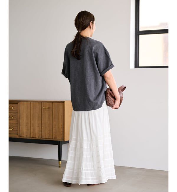 FRAMeWORK「≪追加予約≫コットンメッシュ切り替えスカート 2」|スカート|