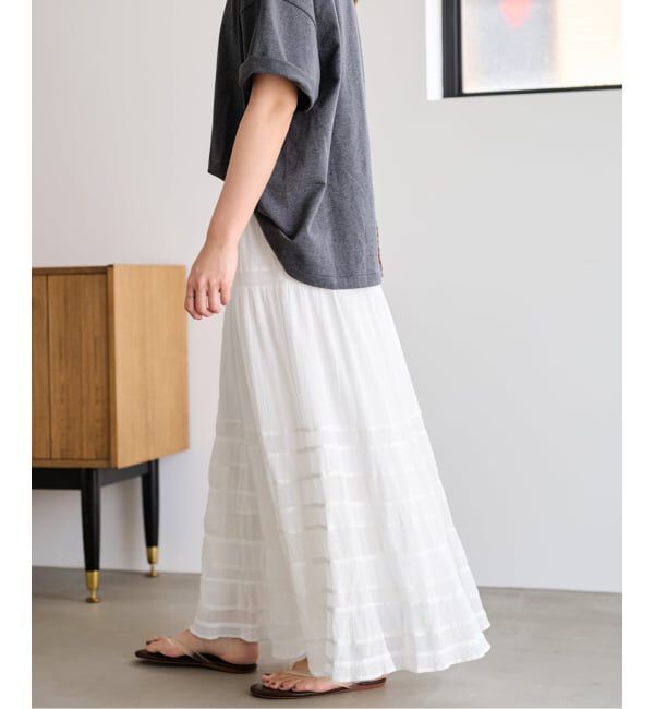 FRAMeWORK「≪追加予約≫コットンメッシュ切り替えスカート 2」|スカート|