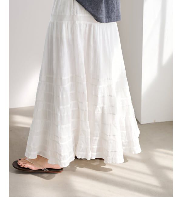 FRAMeWORK「≪追加予約≫コットンメッシュ切り替えスカート 2」|スカート|