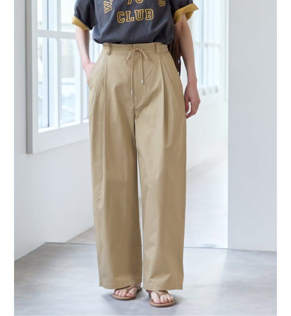 U by SPICK&SPAN「《追加予約》ルーズタックチノパンツ」|チノ|