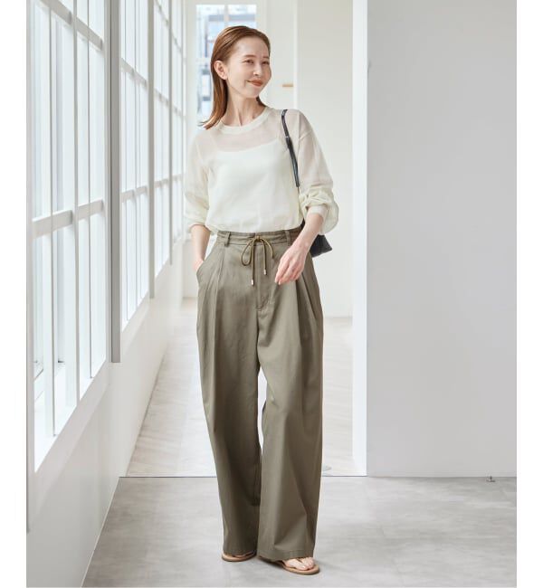 U by SPICK&SPAN「《追加予約》ルーズタックチノパンツ」|チノ|