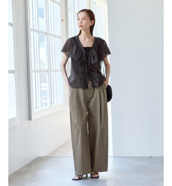 U by SPICK&SPAN「《追加予約》ルーズタックチノパンツ」|チノ|