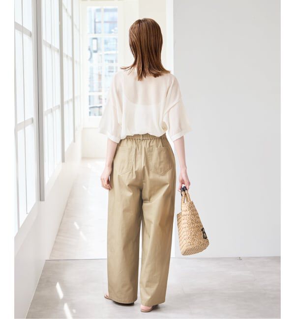 U by SPICK&SPAN「《追加予約》ルーズタックチノパンツ」|チノ|