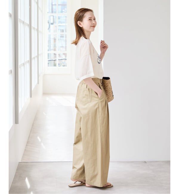 U by SPICK&SPAN「《追加予約》ルーズタックチノパンツ」|チノ|