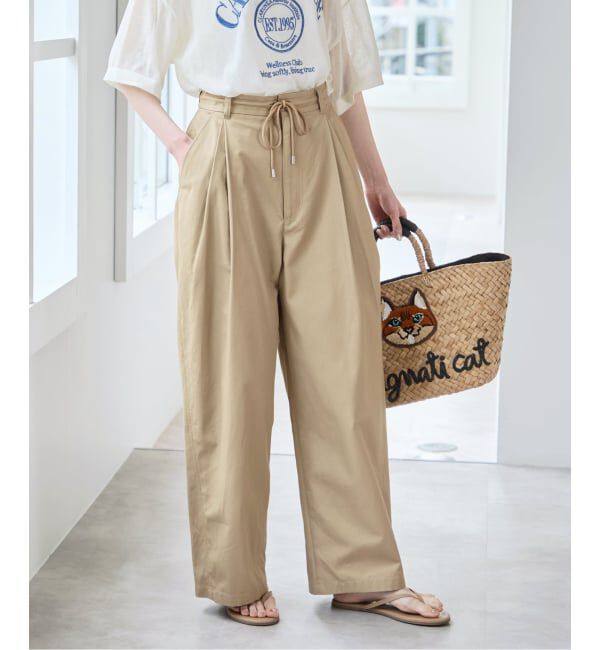 U by SPICK&SPAN「《追加予約》ルーズタックチノパンツ」|チノ|