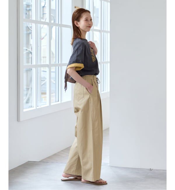 U by SPICK&SPAN「《追加予約》ルーズタックチノパンツ」|チノ|