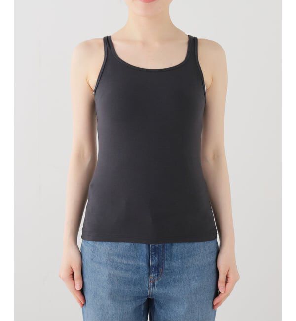  「【洗える】le / ル スクエアネック タンクトップ」|タンクトップ|