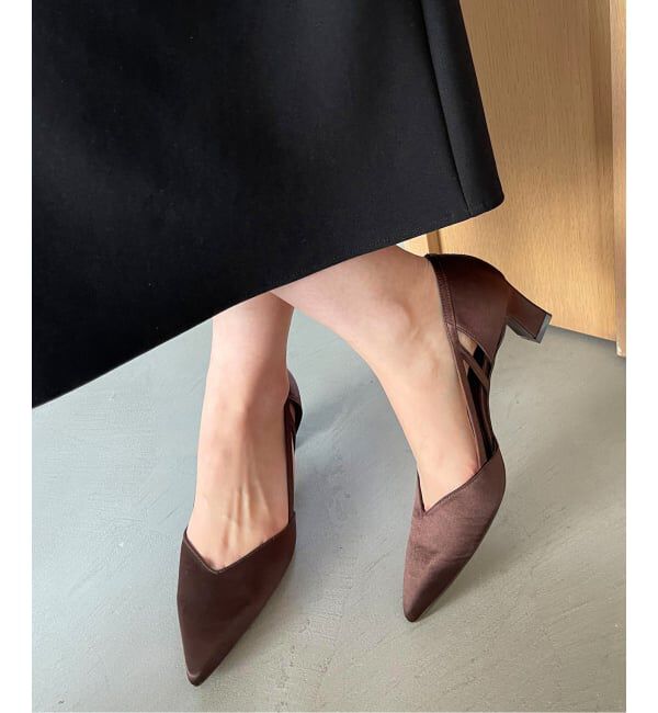  「5cmポインテッドサイドオープンパンプス」|パンプス|ブラウン