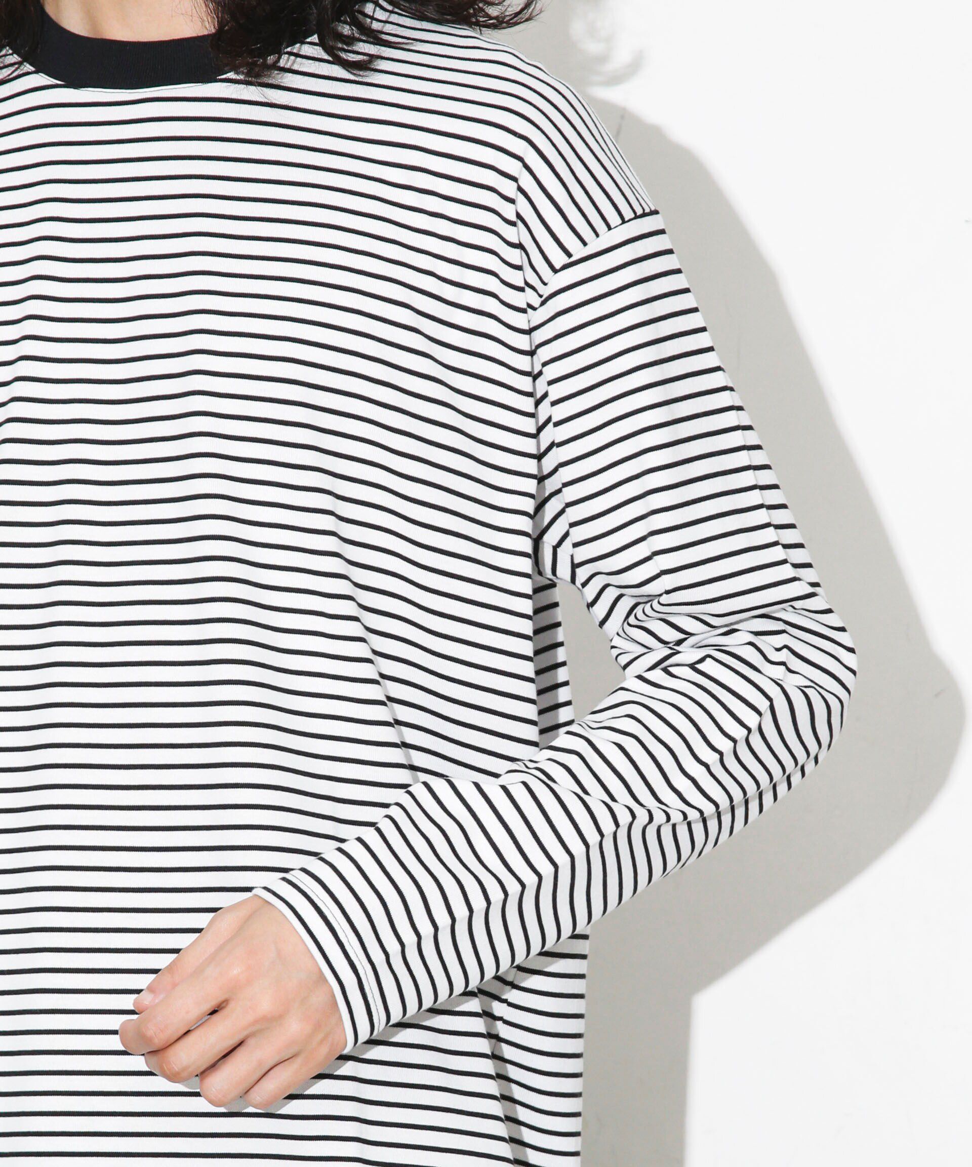 nano･universe「Anti Soaked 汗染み防止ボーダークルーネックT長袖」|Tシャツ・カットソー|