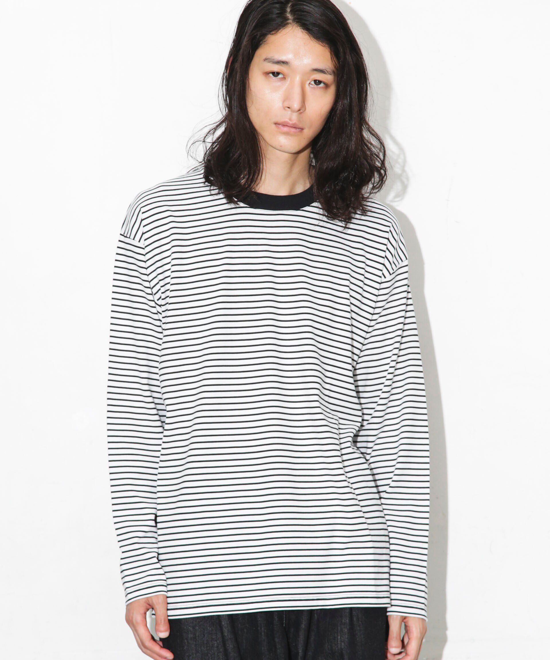 nano･universe「Anti Soaked 汗染み防止ボーダークルーネックT長袖」|Tシャツ・カットソー|