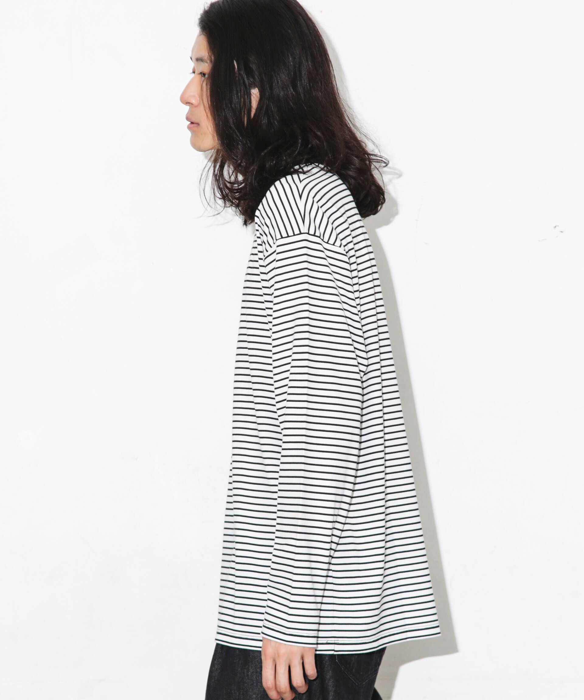 nano･universe「Anti Soaked 汗染み防止ボーダークルーネックT長袖」|Tシャツ・カットソー|