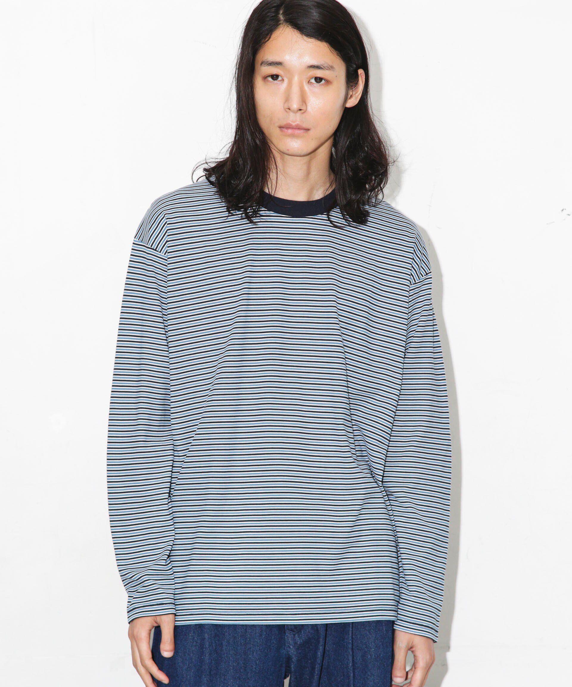 nano･universe「Anti Soaked 汗染み防止ボーダークルーネックT長袖」|Tシャツ・カットソー|