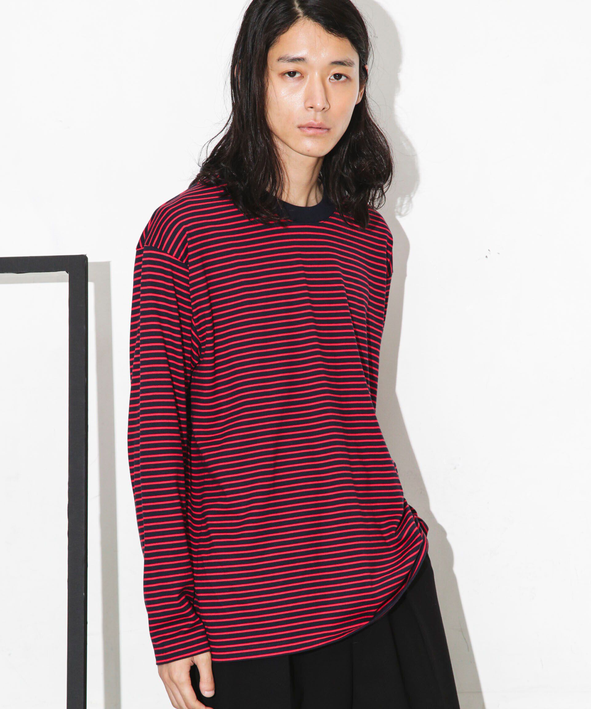 nano･universe「Anti Soaked 汗染み防止ボーダークルーネックT長袖」|Tシャツ・カットソー|