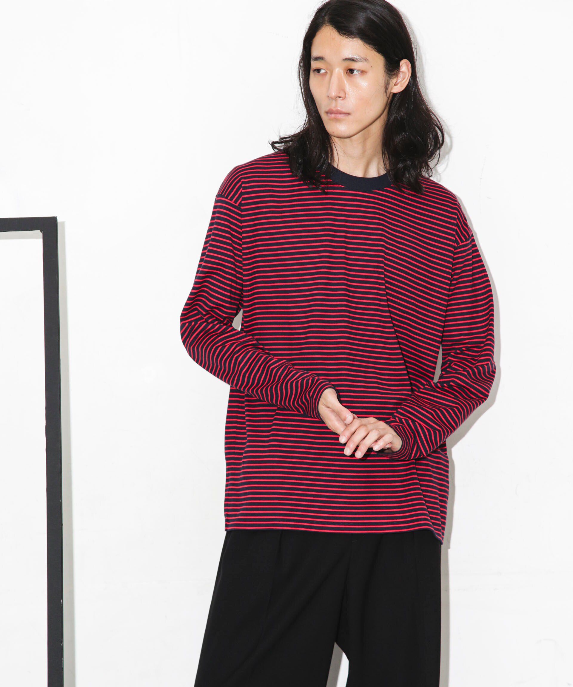 nano･universe「Anti Soaked 汗染み防止ボーダークルーネックT長袖」|Tシャツ・カットソー|