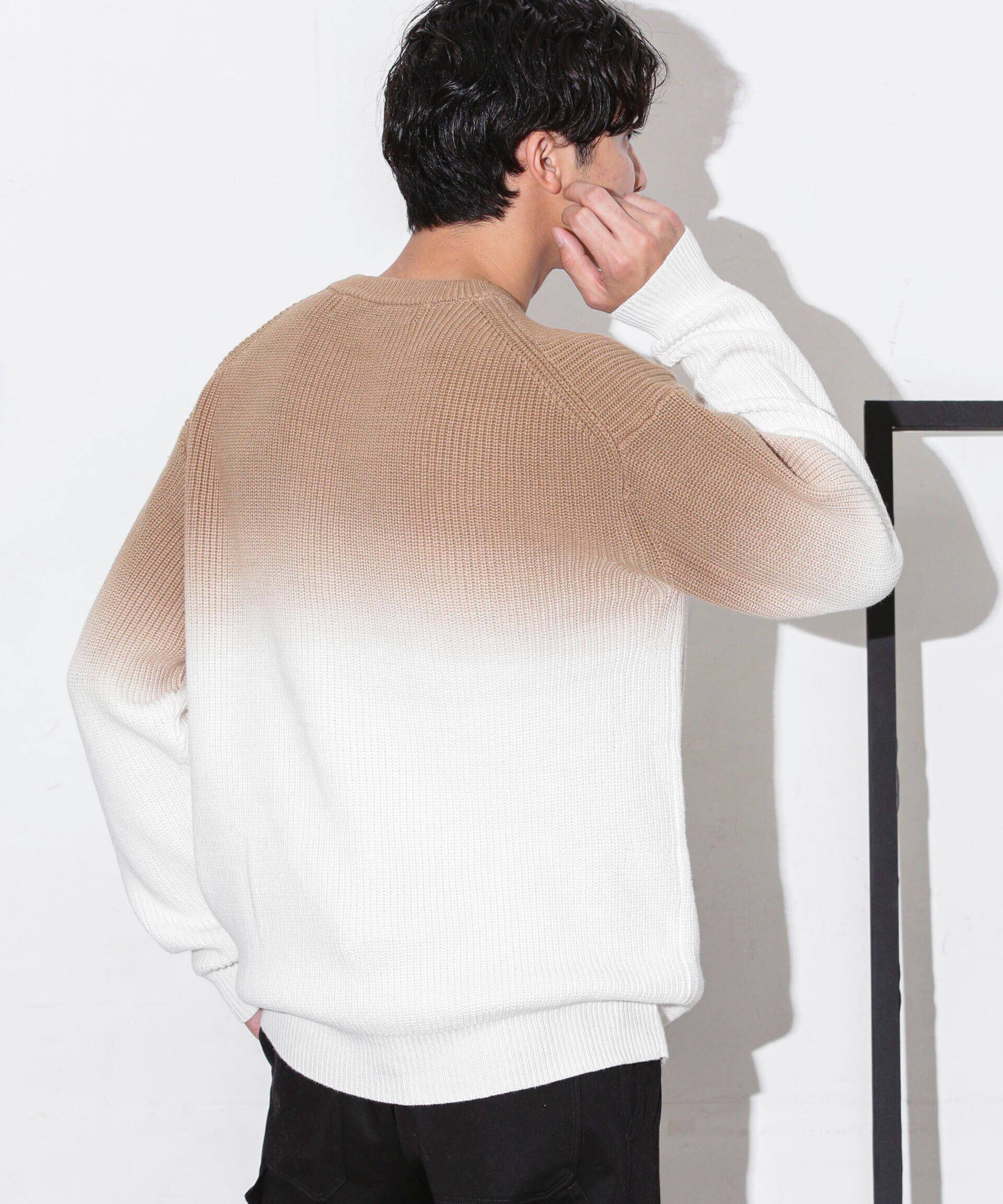 nano･universe「片畦グラデーションクルーネックニット」|ニット・セーター|