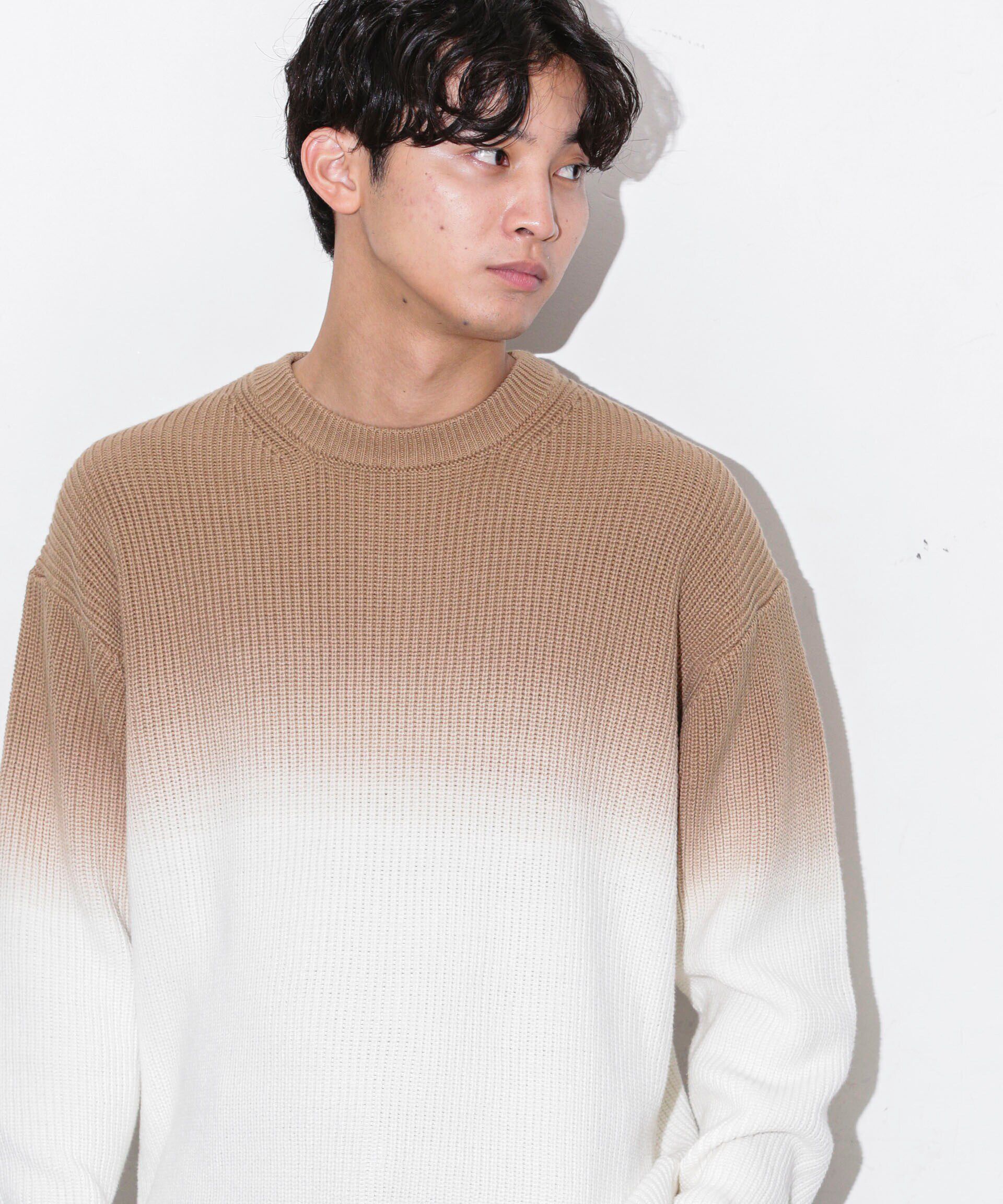 nano･universe「片畦グラデーションクルーネックニット」|ニット・セーター|