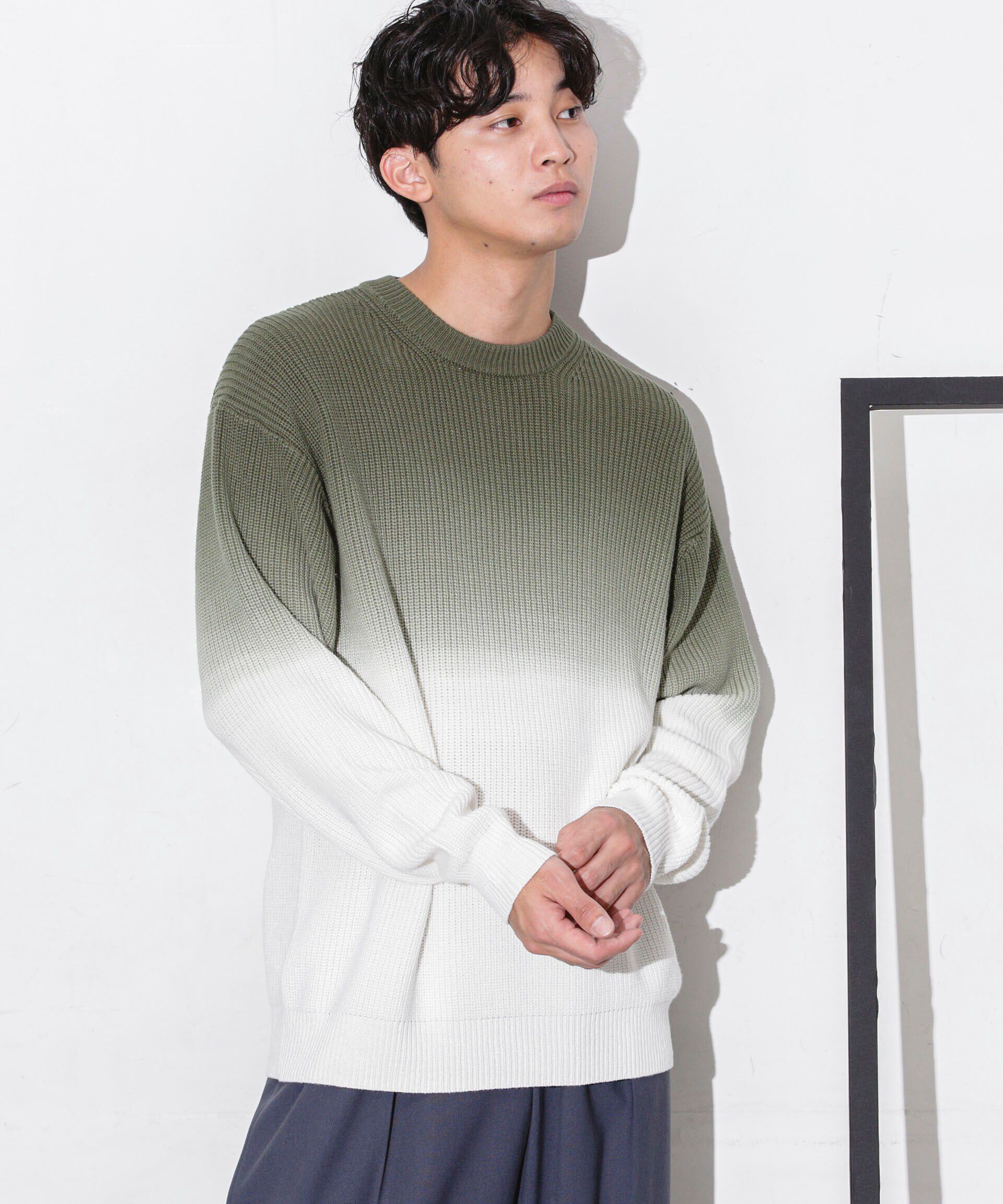 nano･universe「片畦グラデーションクルーネックニット」|ニット・セーター|