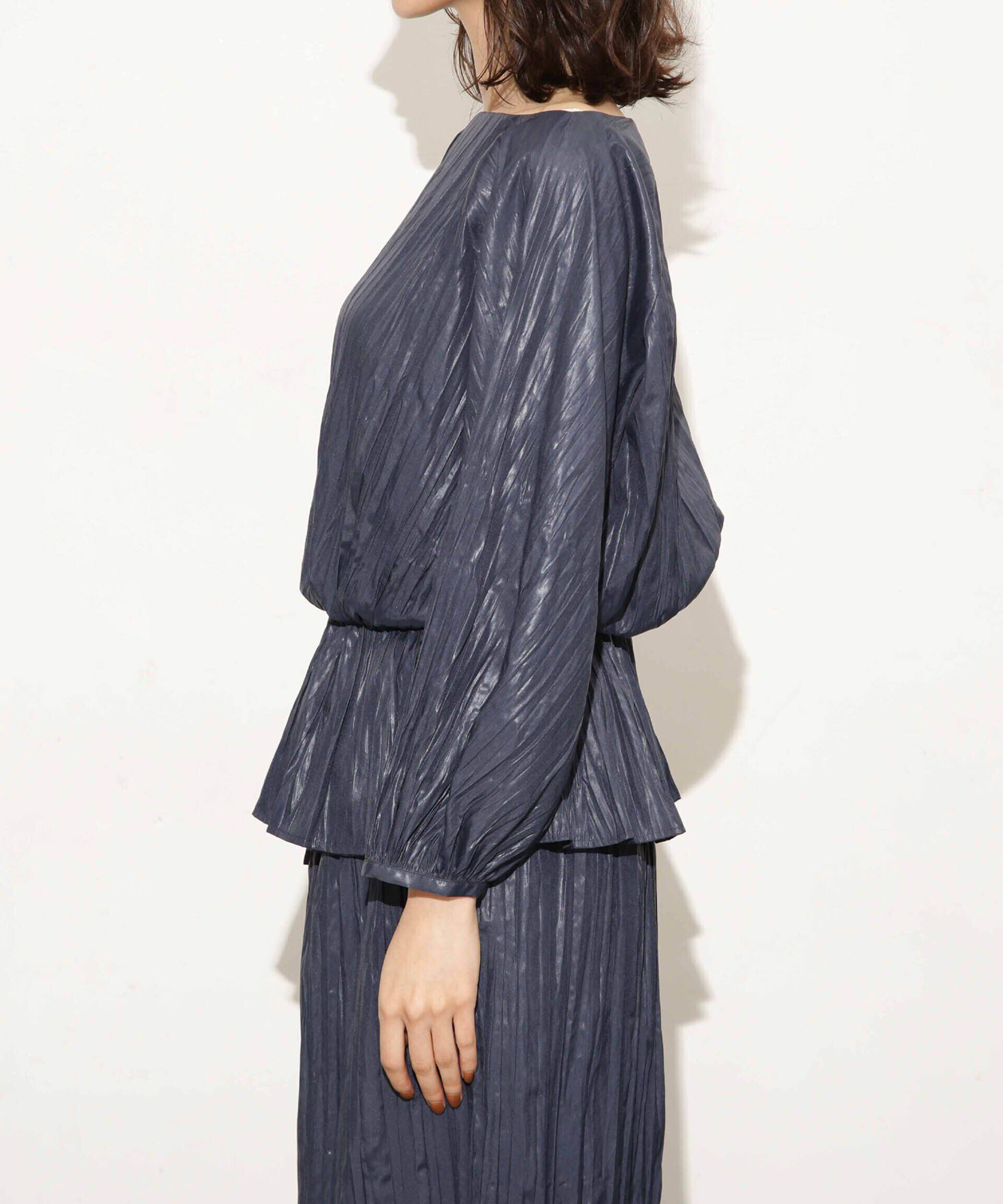 nano･universe「チンツサテンプリーツブラウス（セットアップ可）」|シャツ・ブラウス|