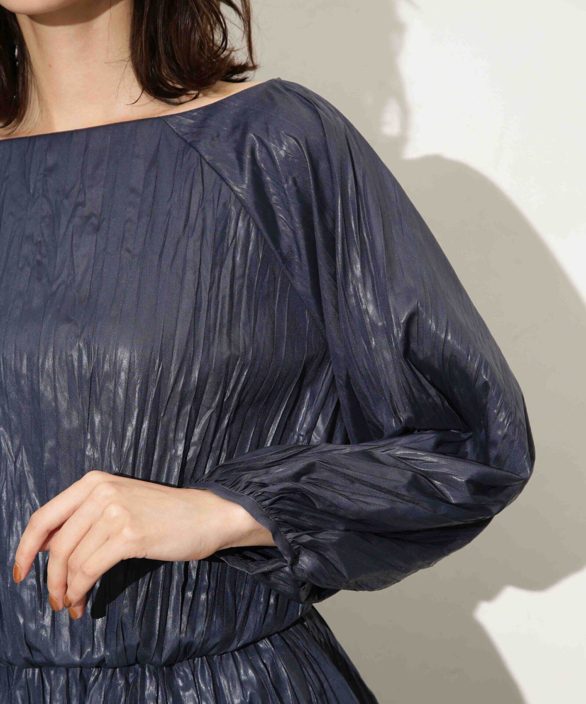 nano･universe「チンツサテンプリーツブラウス（セットアップ可）」|シャツ・ブラウス|
