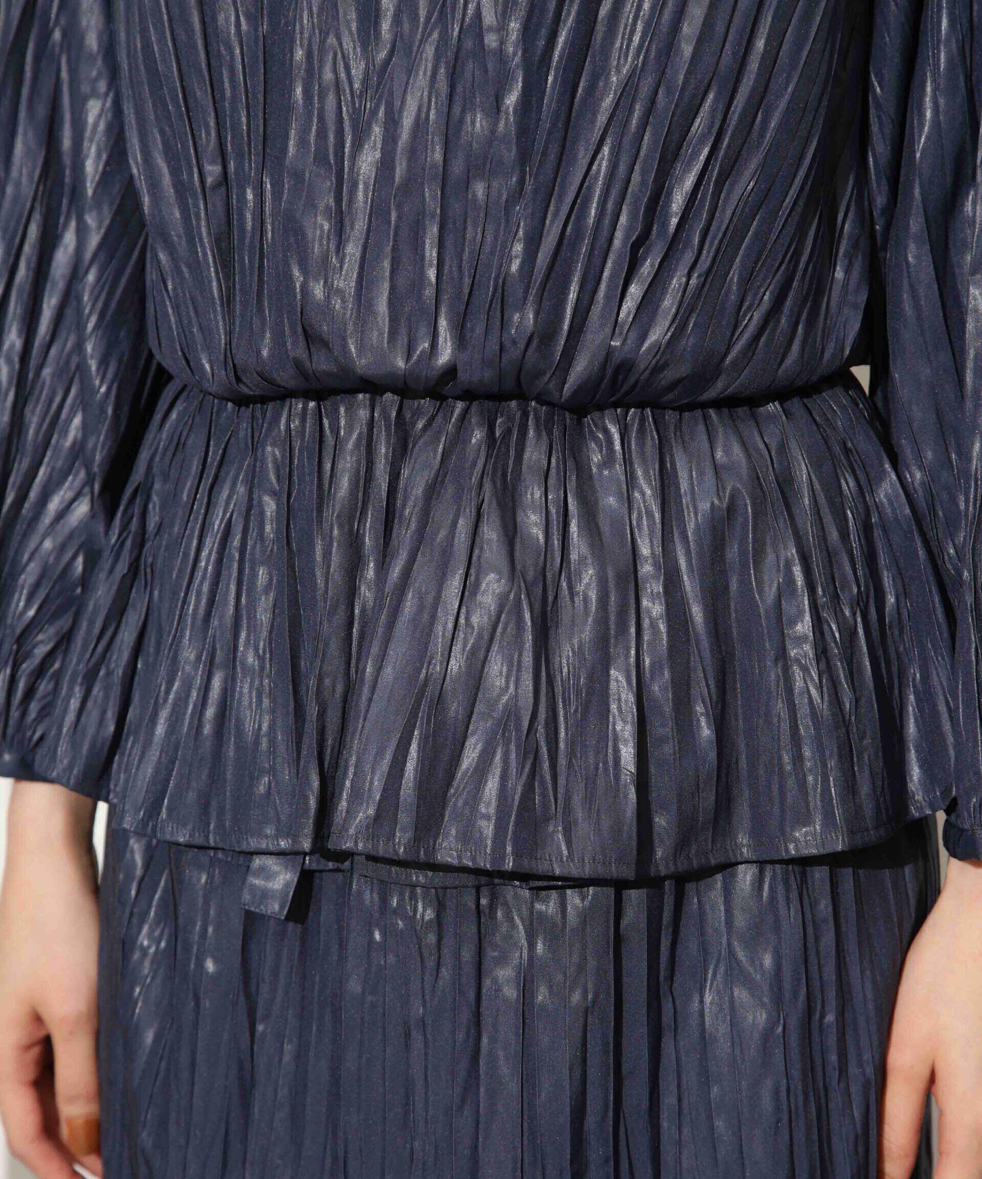 nano･universe「チンツサテンプリーツブラウス（セットアップ可）」|シャツ・ブラウス|