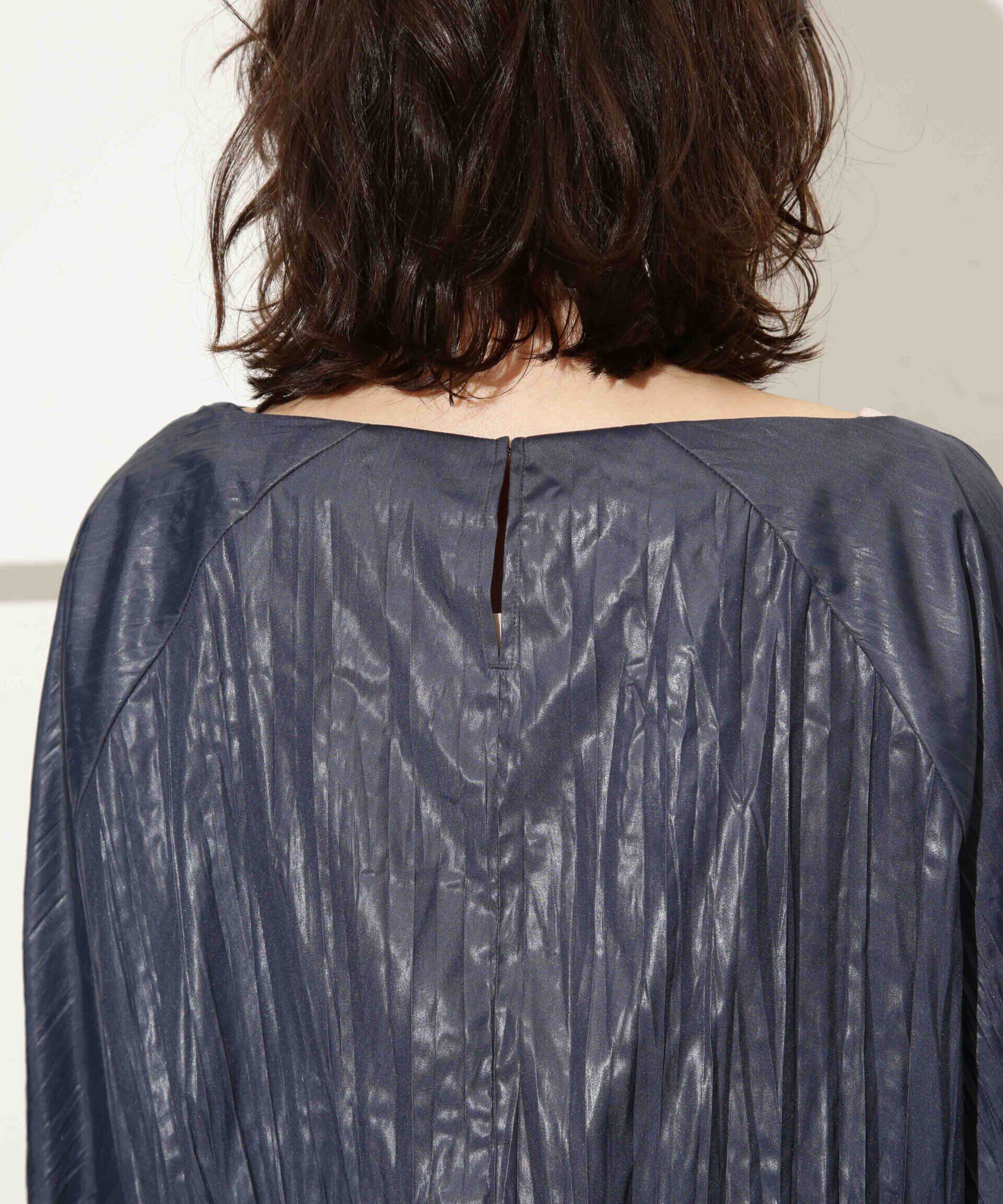 nano･universe「チンツサテンプリーツブラウス（セットアップ可）」|シャツ・ブラウス|