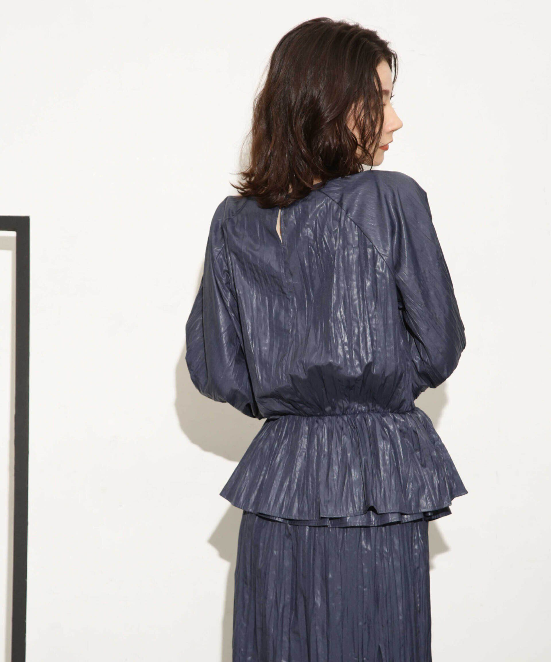 nano･universe「チンツサテンプリーツブラウス（セットアップ可）」|シャツ・ブラウス|