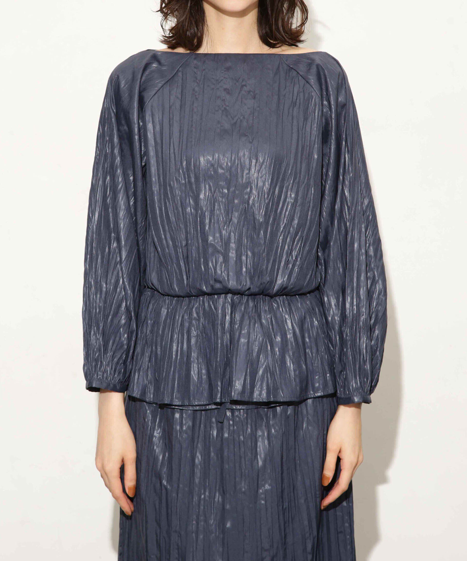 nano･universe「チンツサテンプリーツブラウス（セットアップ可）」|シャツ・ブラウス|