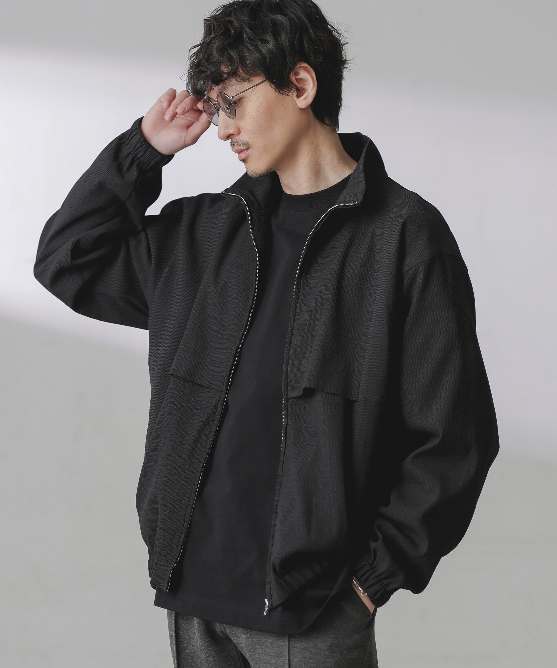 nano･universe「プリーツライクスタンドカラーブルゾン」|ブルゾン・スタジャン|