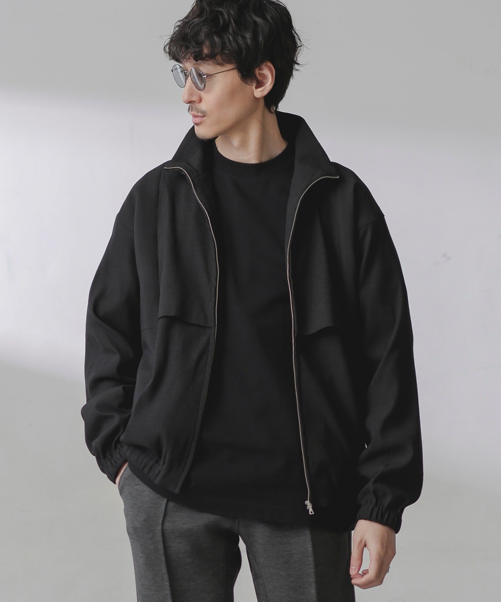 nano･universe「プリーツライクスタンドカラーブルゾン」|ブルゾン・スタジャン|