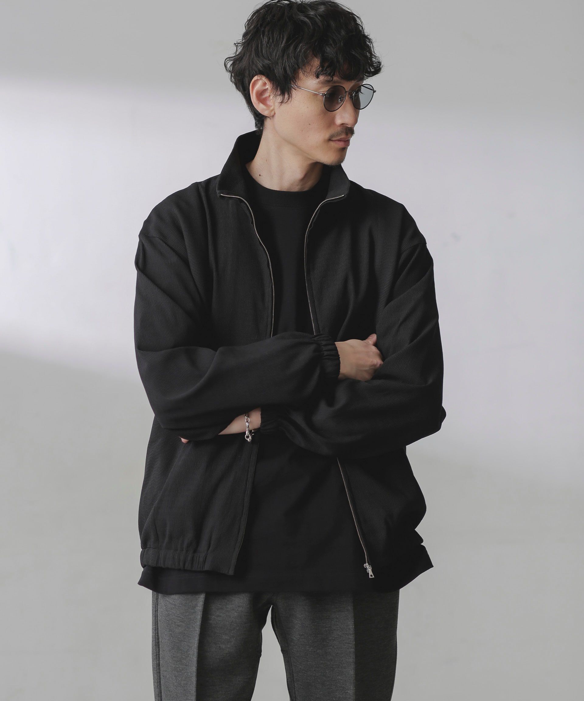 nano･universe「プリーツライクスタンドカラーブルゾン」|ブルゾン・スタジャン|