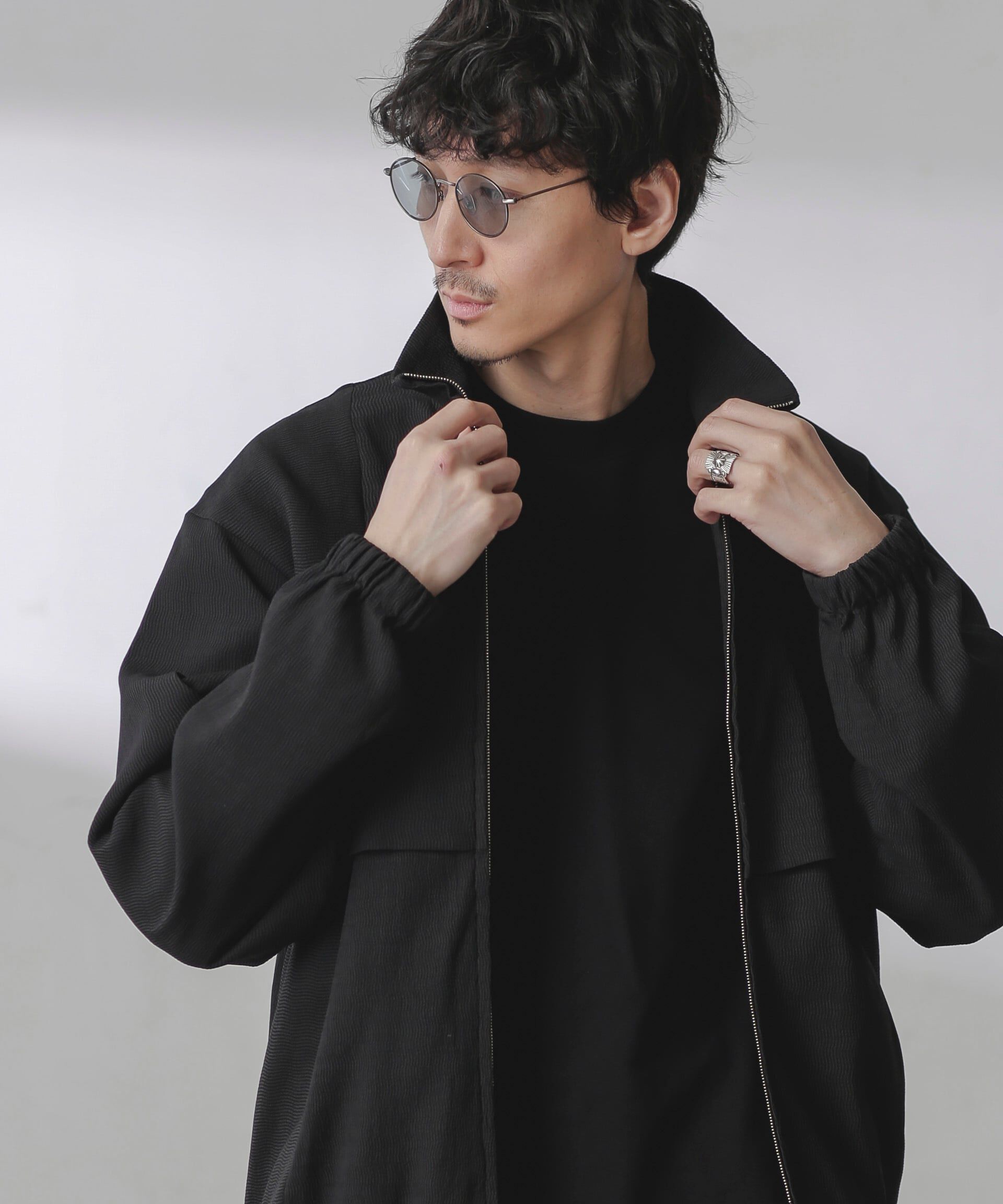 nano･universe「プリーツライクスタンドカラーブルゾン」|ブルゾン・スタジャン|