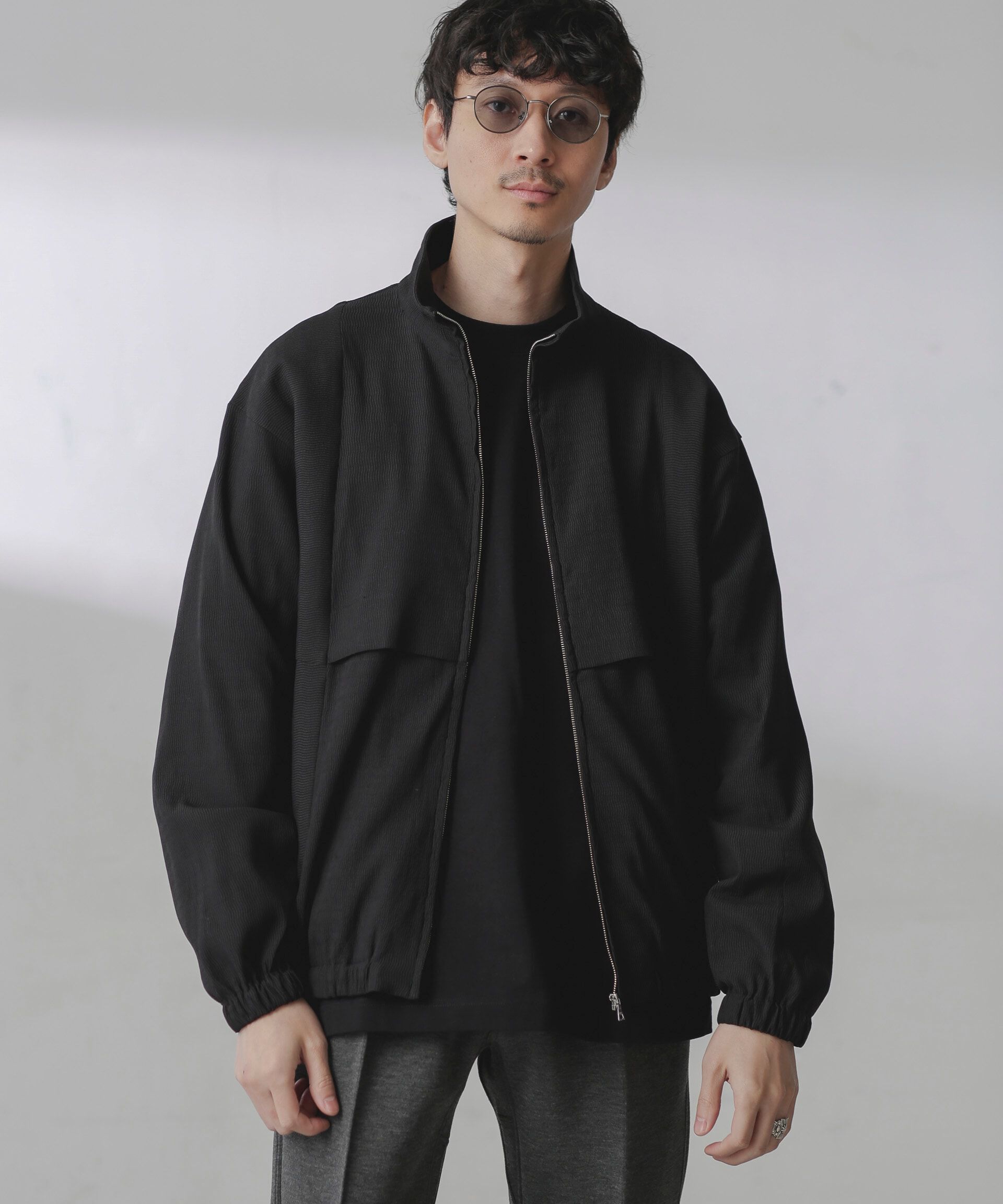 nano･universe「プリーツライクスタンドカラーブルゾン」|ブルゾン・スタジャン|