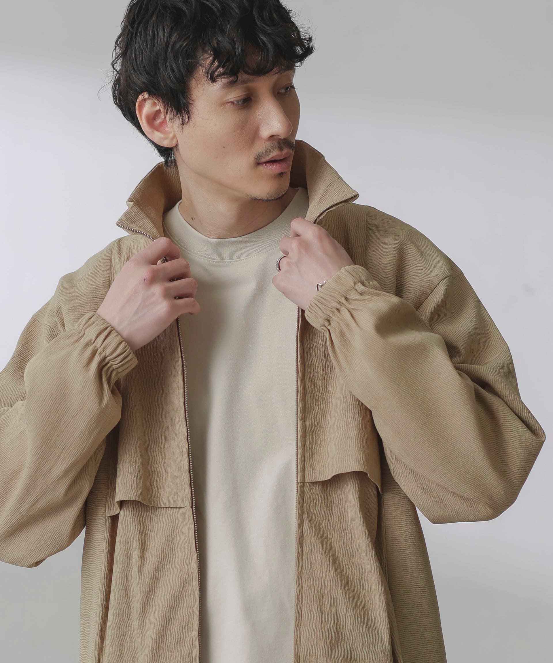 nano･universe「プリーツライクスタンドカラーブルゾン」|ブルゾン・スタジャン|