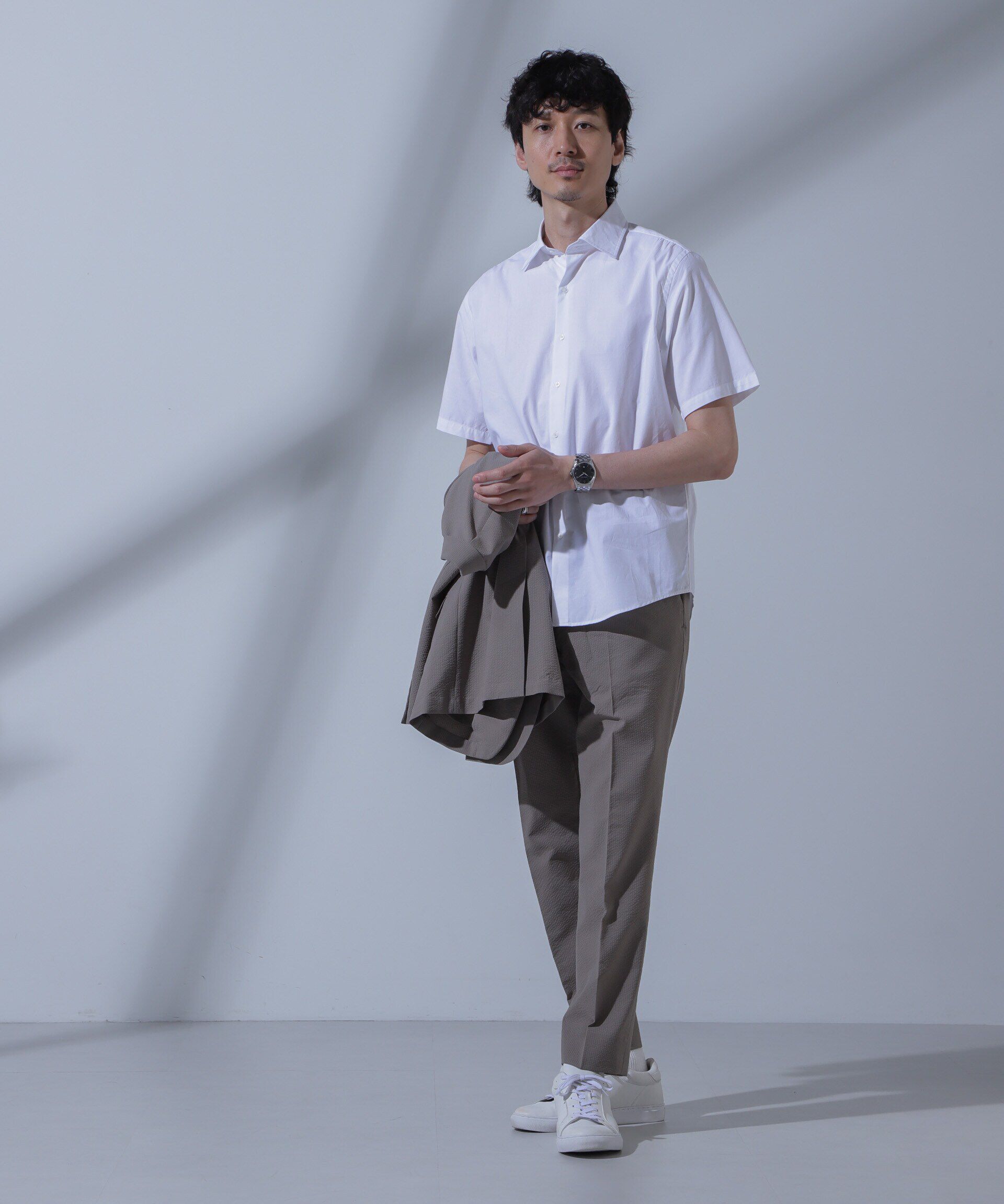 nano･universe「「N SHIRTS」AntiSoaked(R)汗染み防止セミワイドカラーシャツ半袖」|シャツ・ブラウス|