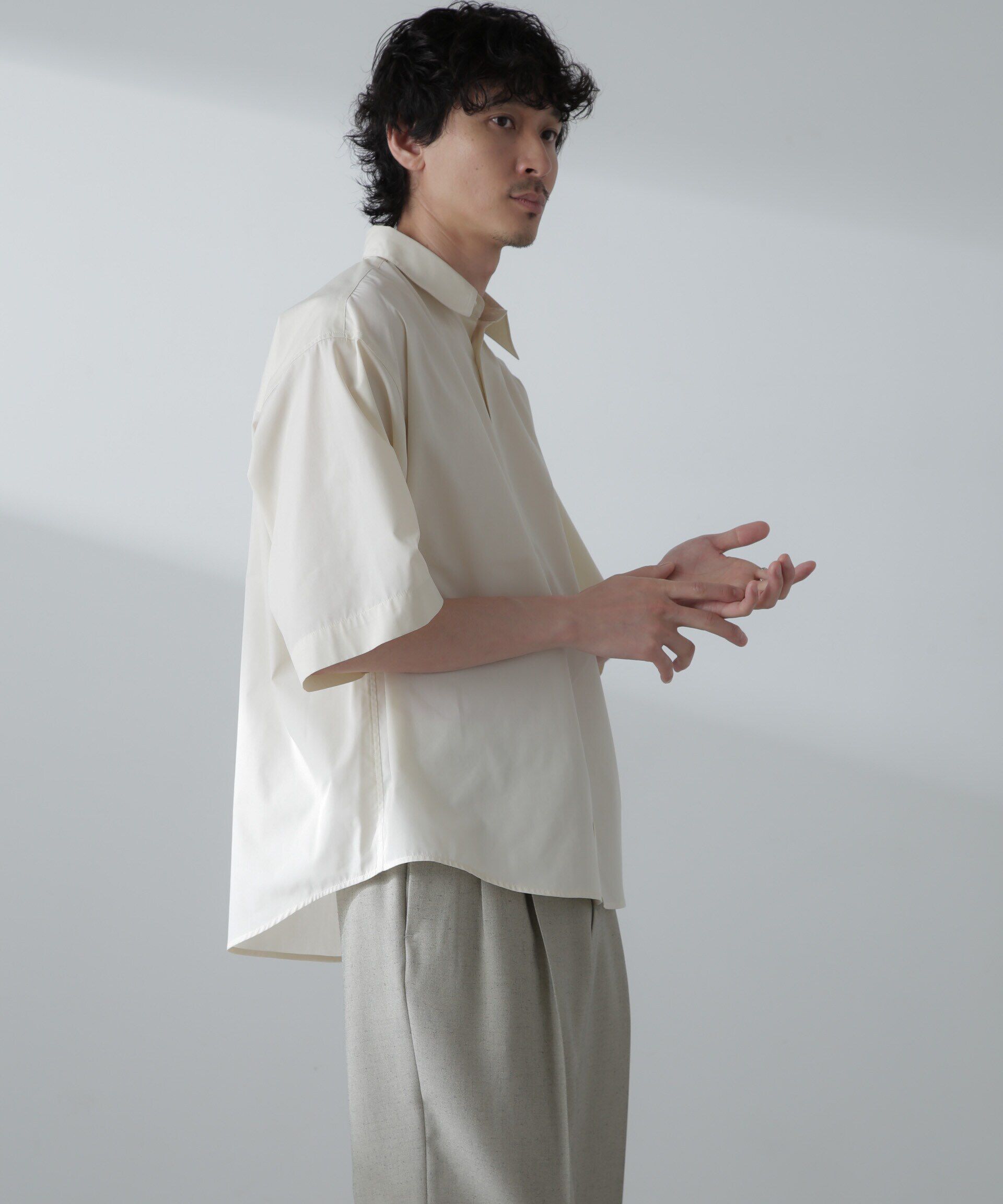 nano･universe「TCタイプライターシャツ 半袖」|シャツ・ブラウス|