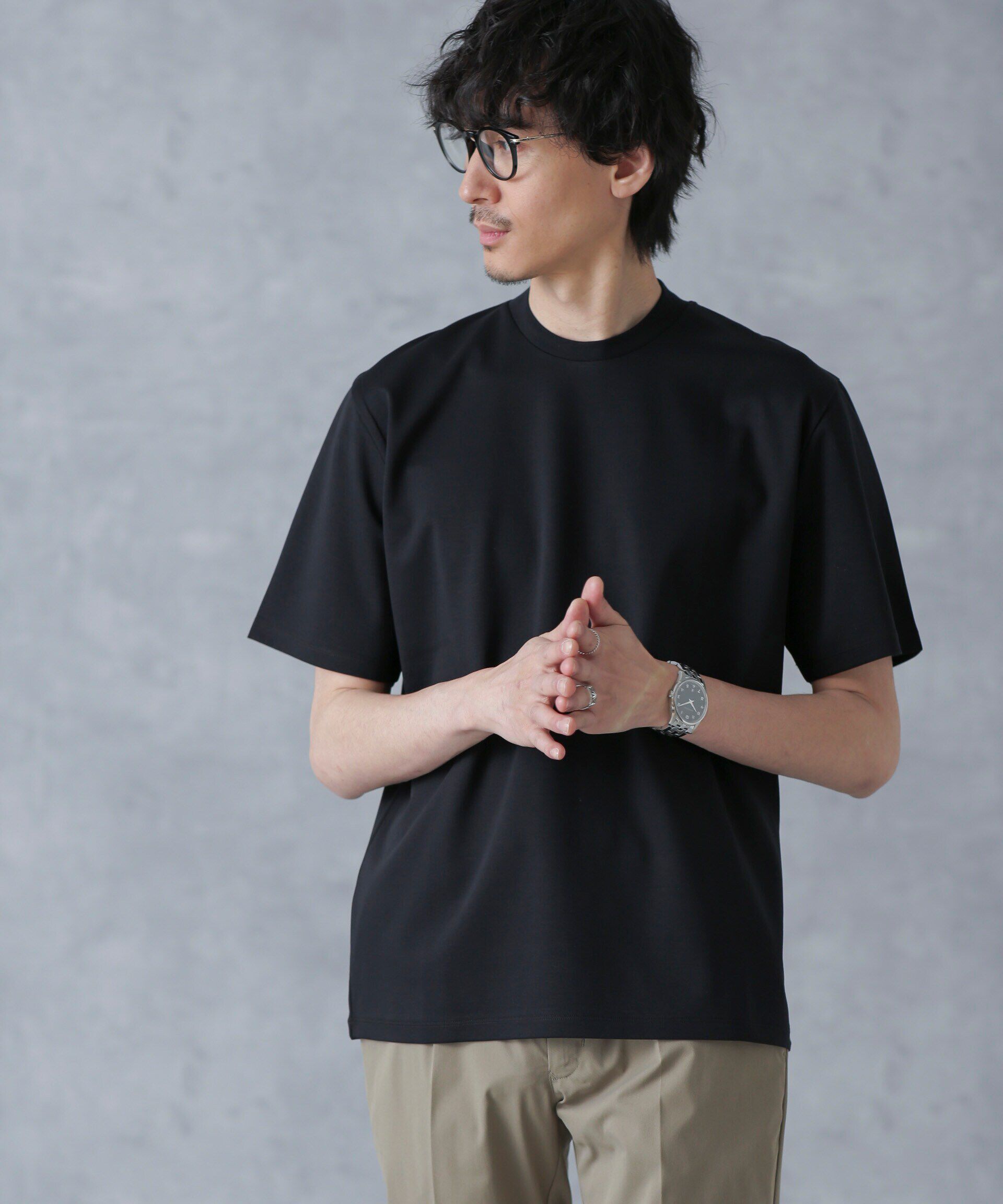 nano･universe「ジャケT(R)プレミアム クルーネック 半袖」|Tシャツ・カットソー|