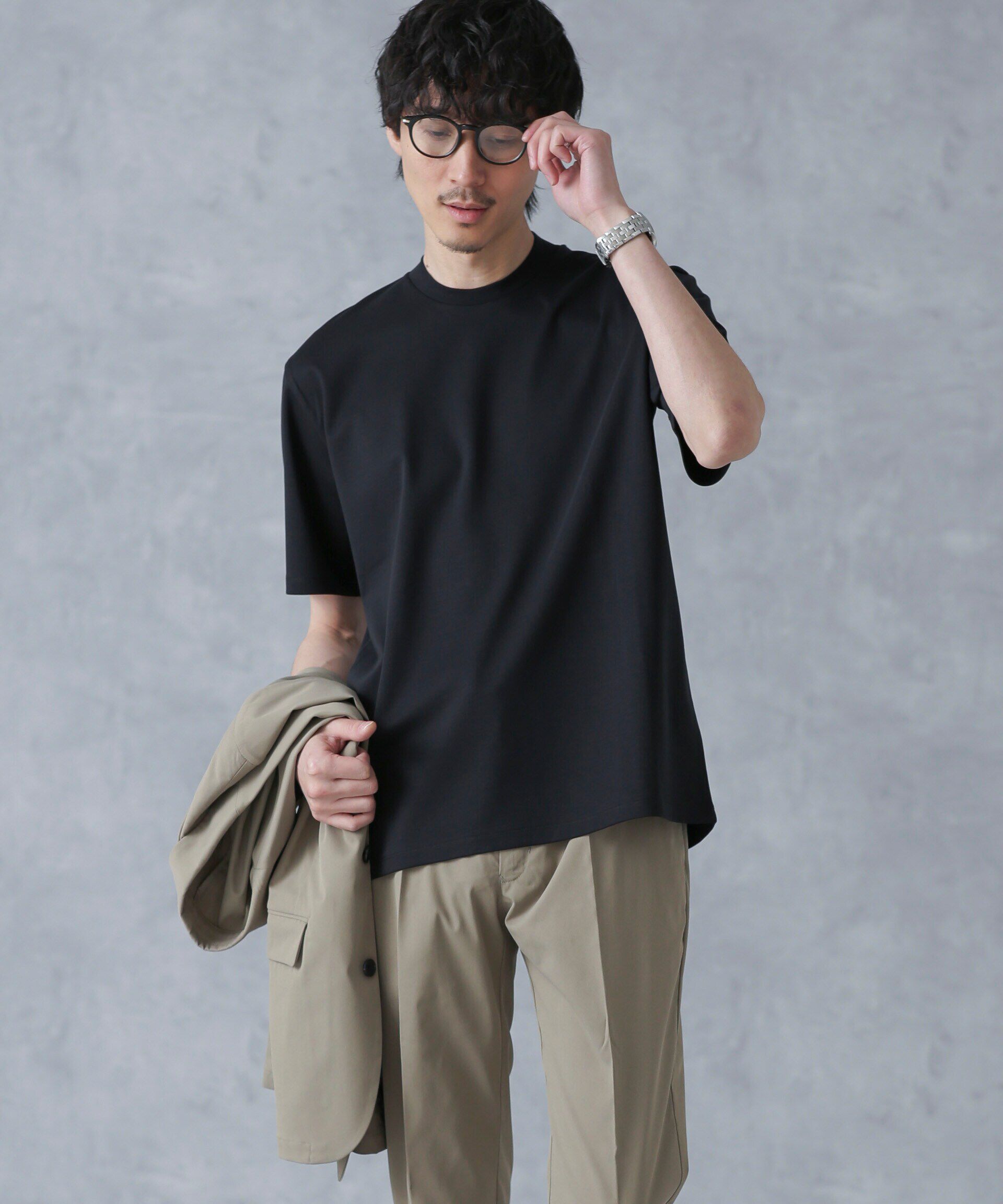 nano･universe「ジャケT(R)プレミアム クルーネック 半袖」|Tシャツ・カットソー|